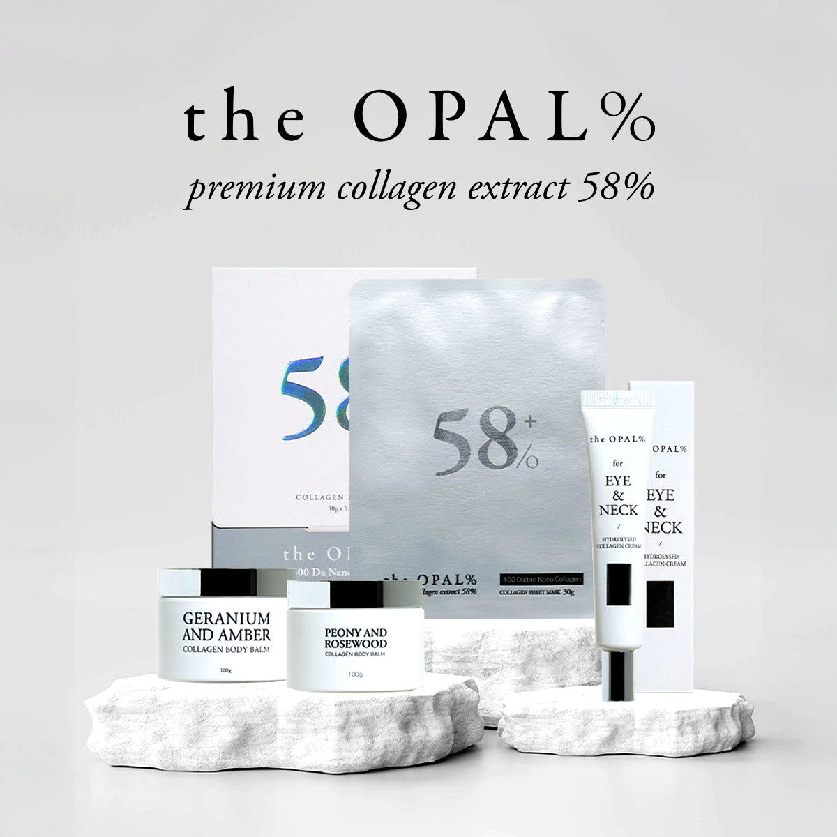 Geranium & Amber Collagen Balm – 58.2% Collagen Face & Body Balm, Brightening, Firming, Soft Musk Scent